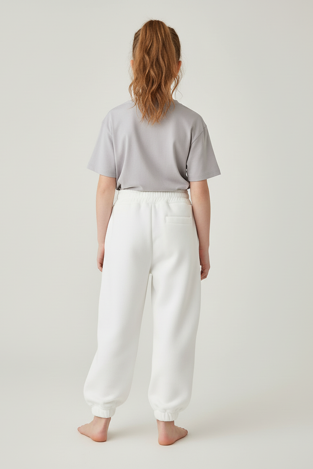 Pantalon Blanc Molletonné Ample Confortable Enfant - vue 2