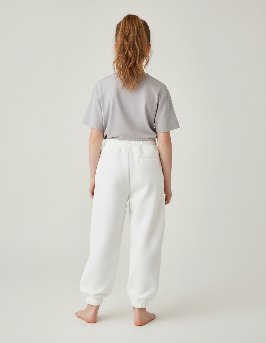 Pantalon Blanc Molletonné Ample Confortable Enfant - vue 2