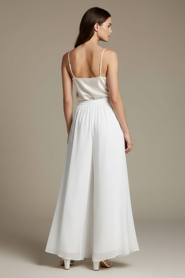 Pantalon Blanc Mariage Civil - Soie - vue 2