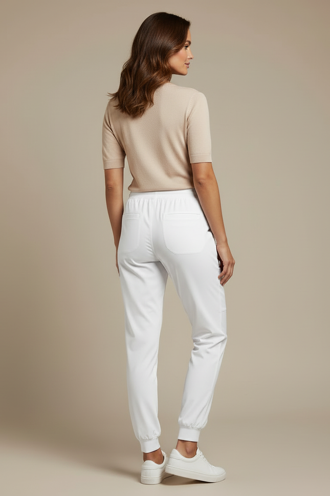 Pantalon Infirmiere Blanc - Polyester - vue 2