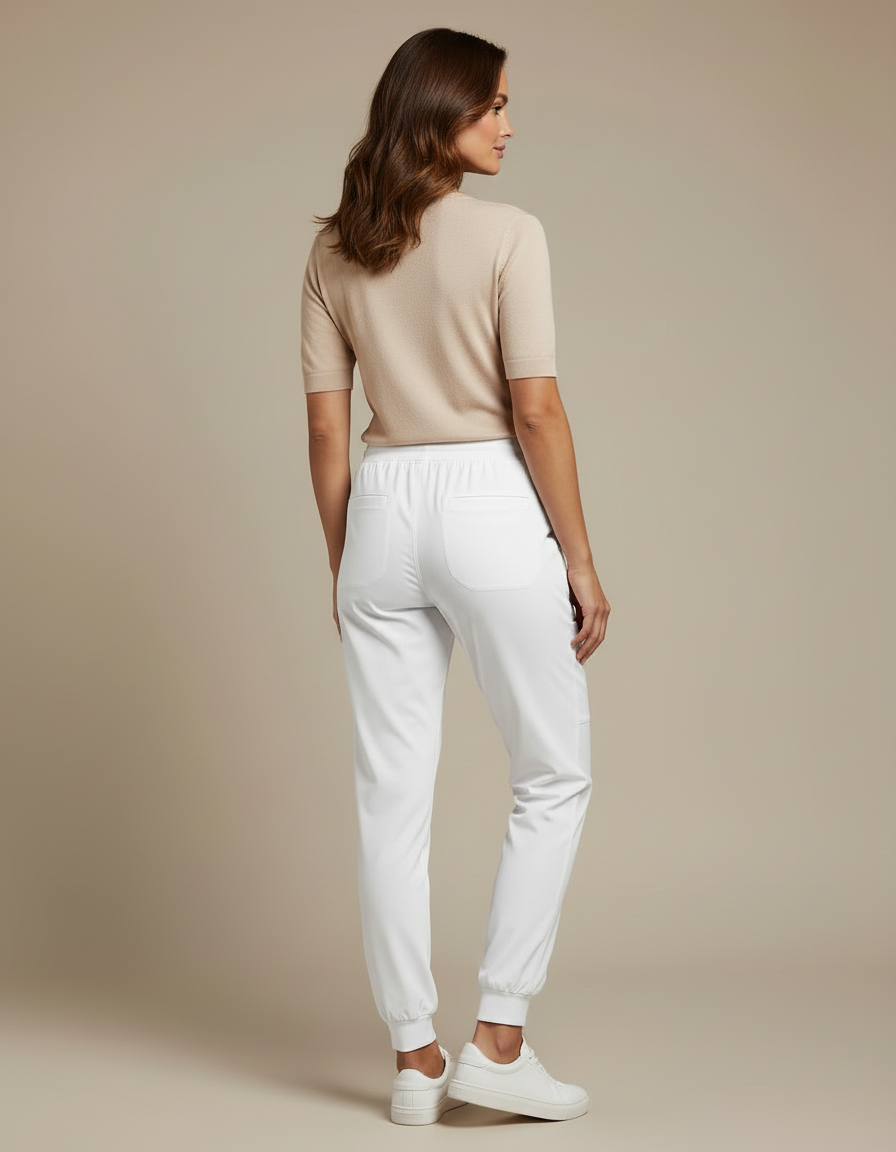 Pantalon Infirmiere Blanc - Polyester - vue 2