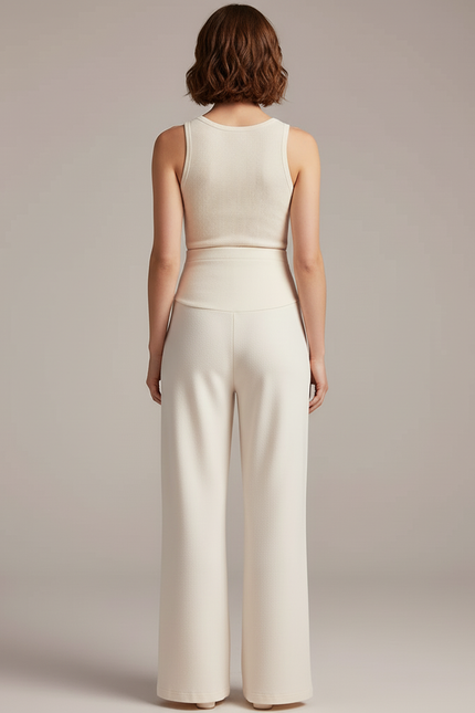 Pantalon Blanc Femme Enceinte - Molleton - vue 2