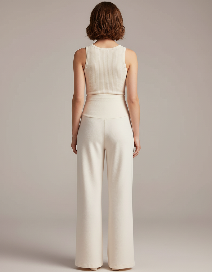 Pantalon Blanc Femme Enceinte - Molleton - vue 2