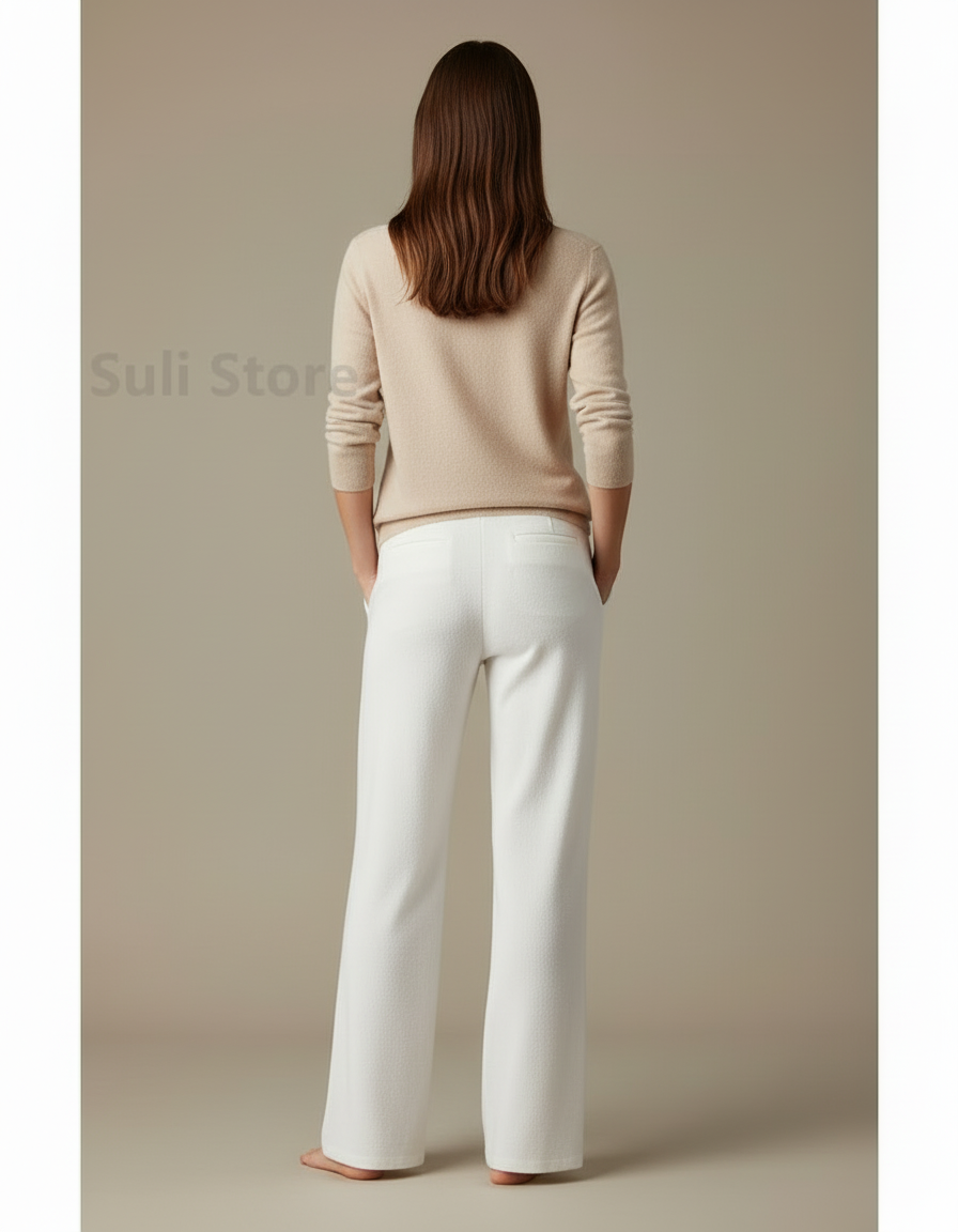 Pantalon Blanc Coton - Molleton - vue 2