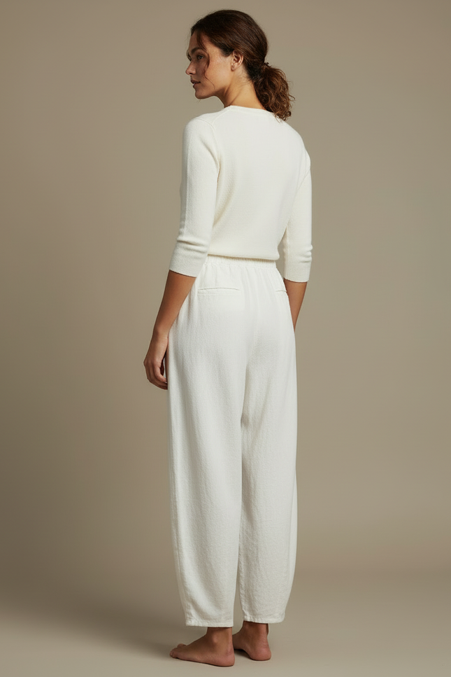Pantalon Sarouel Femme Blanc - Lin - vue 2