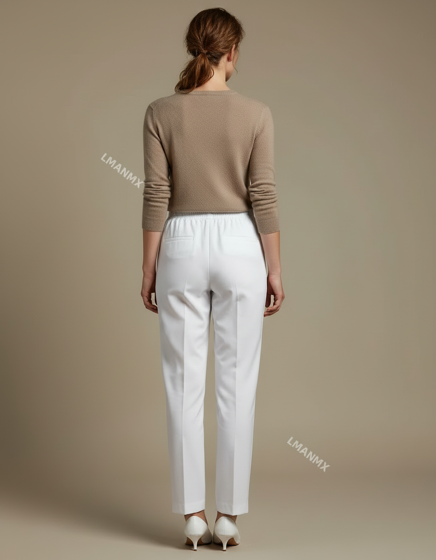 Pantalon Cuisine Blanc - Gabardine - vue 2