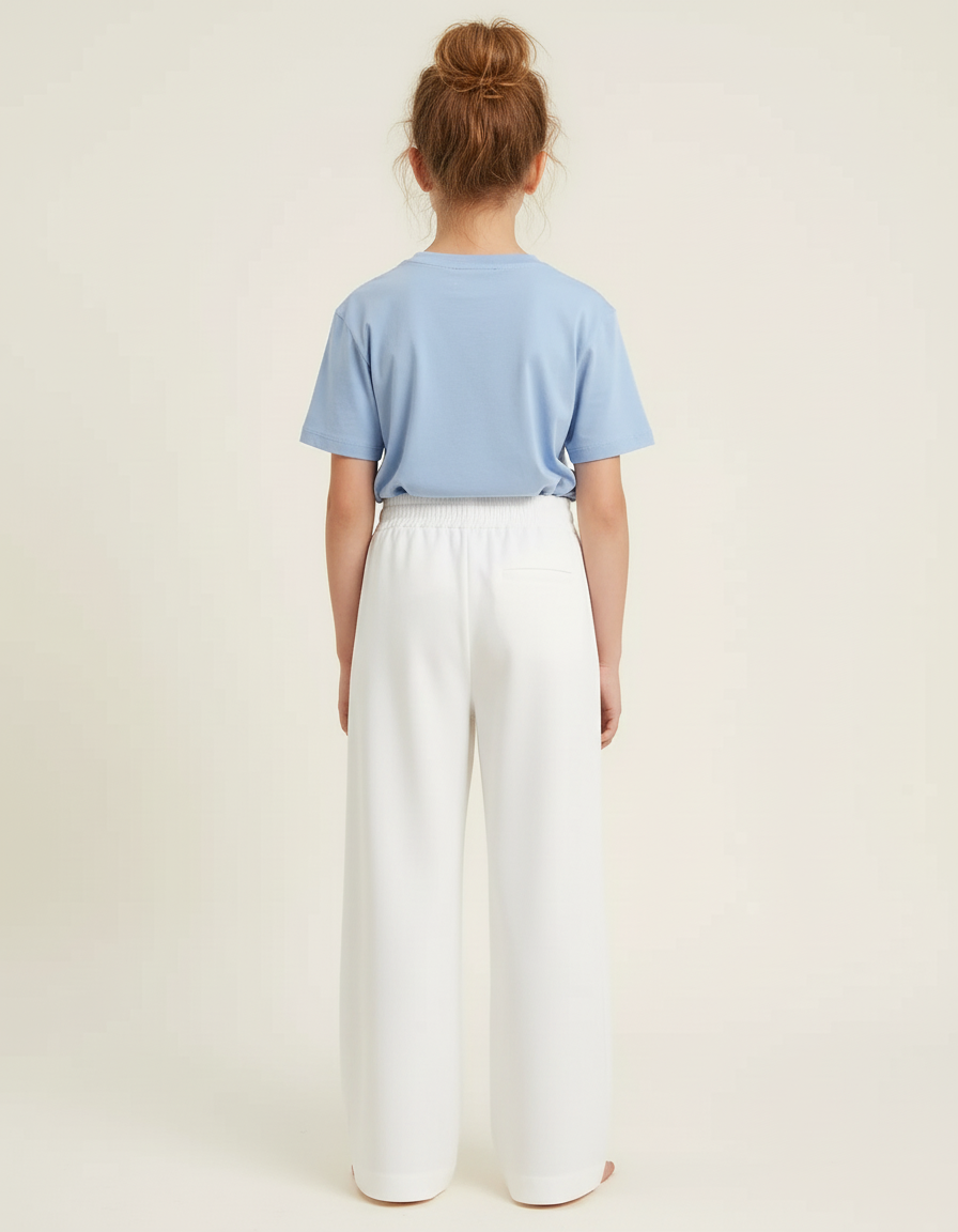 Pantalon Fluide Blanc Et Bleu - Molleton - vue 2