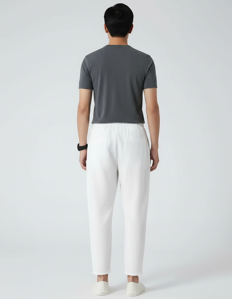 Pantalons Lin Blanc - vue 2