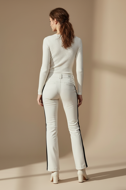Pantalon Blanc Ski Slim Femme Élastique Hiver - Simili cuir - vue 2