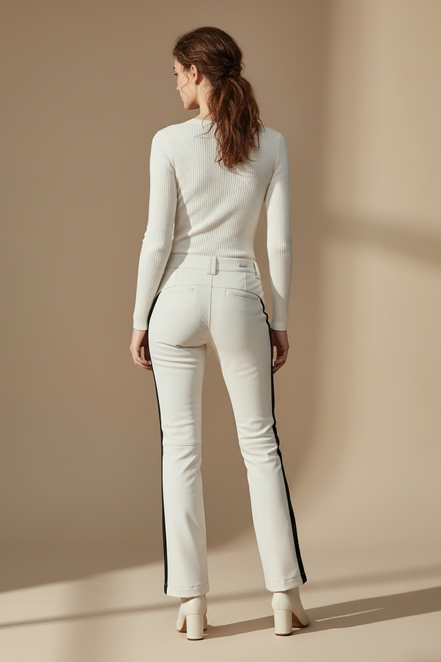 Pantalon Blanc Ski Slim Femme Élastique Hiver - Simili cuir - vue 2