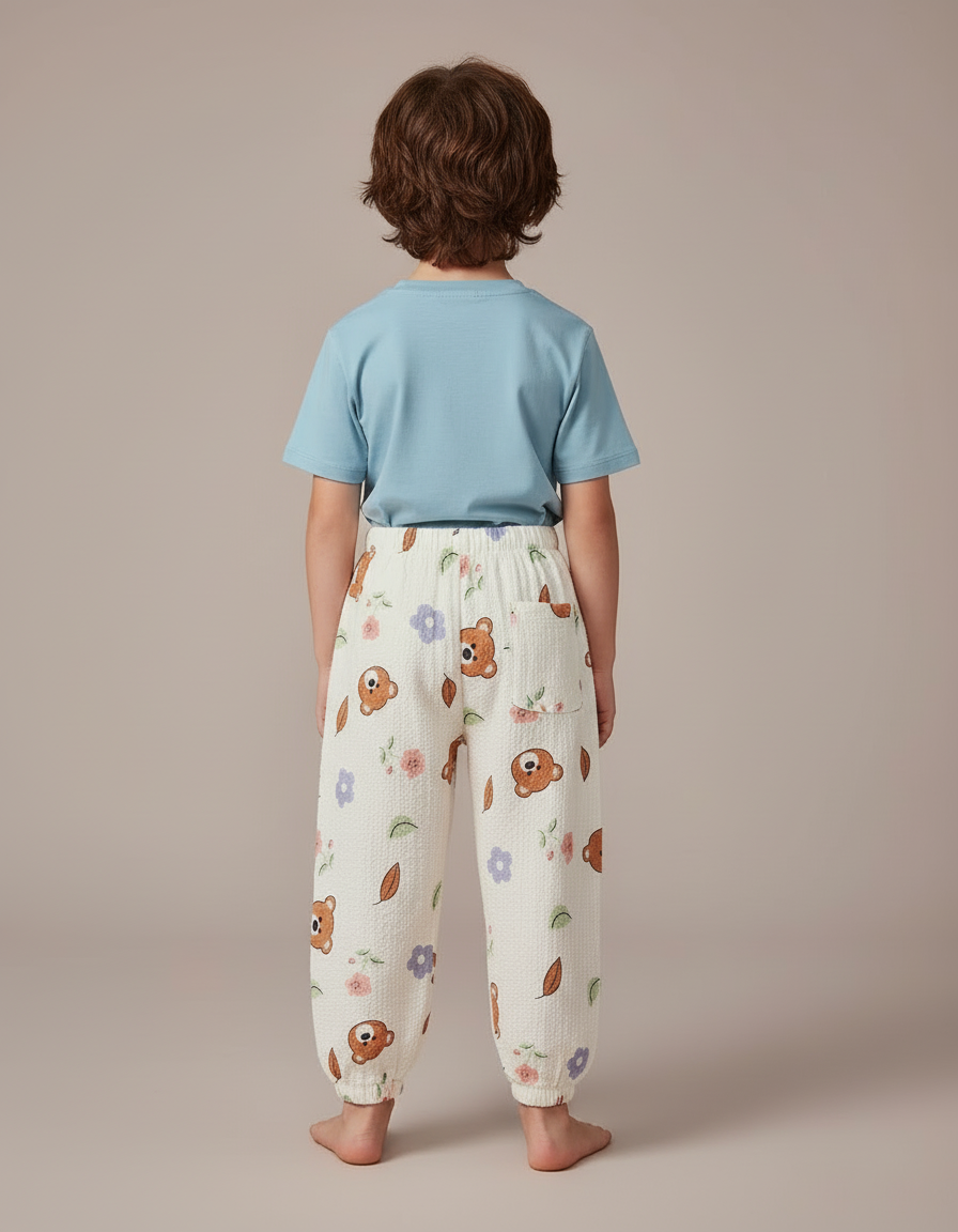 Pantalon Blanc Ballon - Imprimé Coton - vue 2