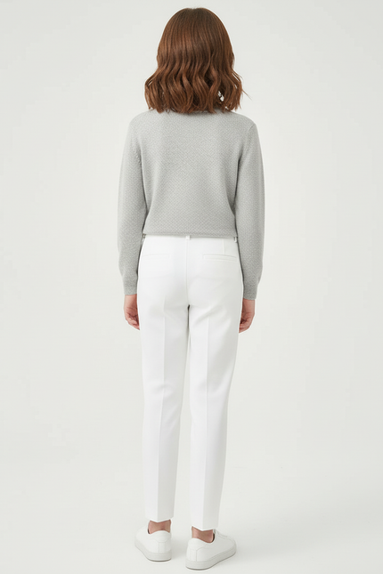 Pantalon Blanc Droit Classique Enfant Élégant - Gabardine - vue 2