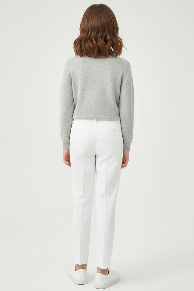 Pantalon Blanc Droit Classique Enfant Élégant - Gabardine - vue 2