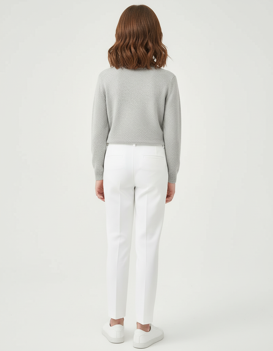 Pantalon Blanc Droit Classique Enfant Élégant - Gabardine - vue 2