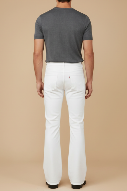 Pantalon Patte D'eph Blanc - Jean - vue 2