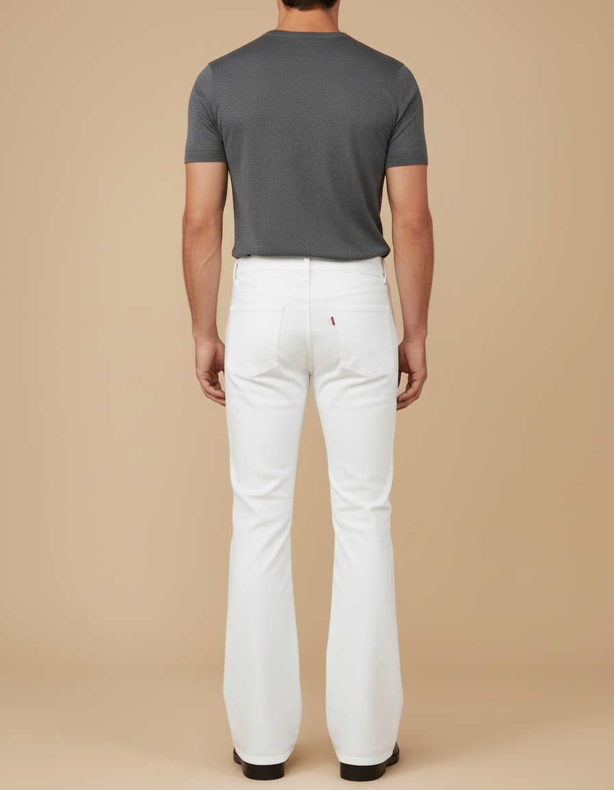 Pantalon Patte D'eph Blanc - Jean - vue 2
