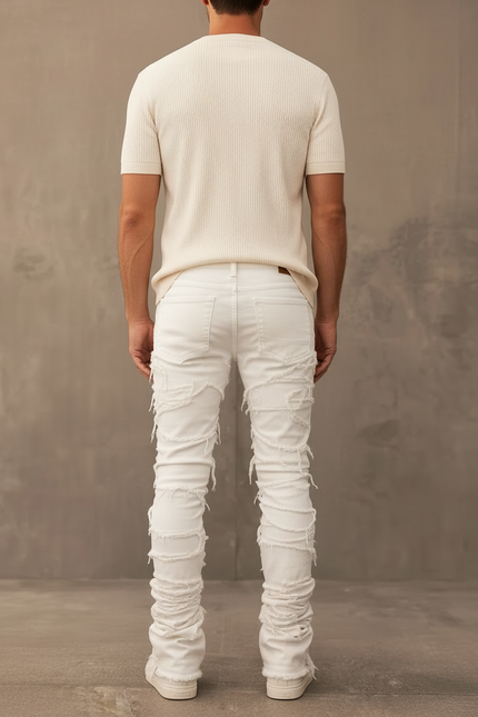 Pantalon Blanc Déchiré - Jean - vue 2