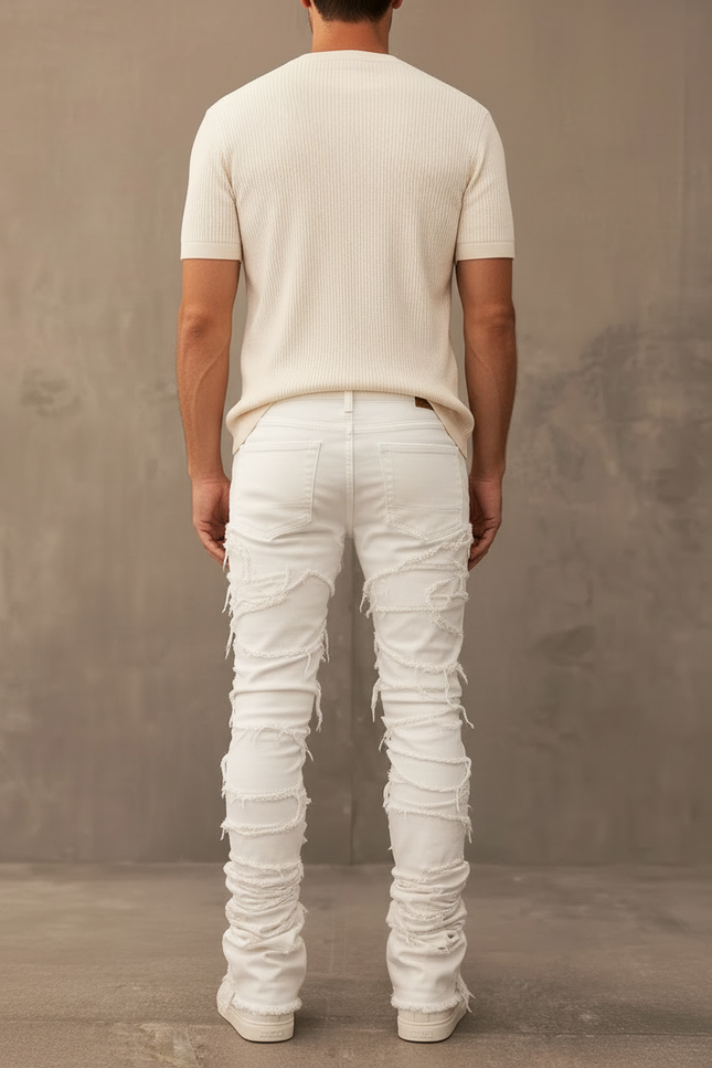 Pantalon Blanc Déchiré - Jean - vue 2