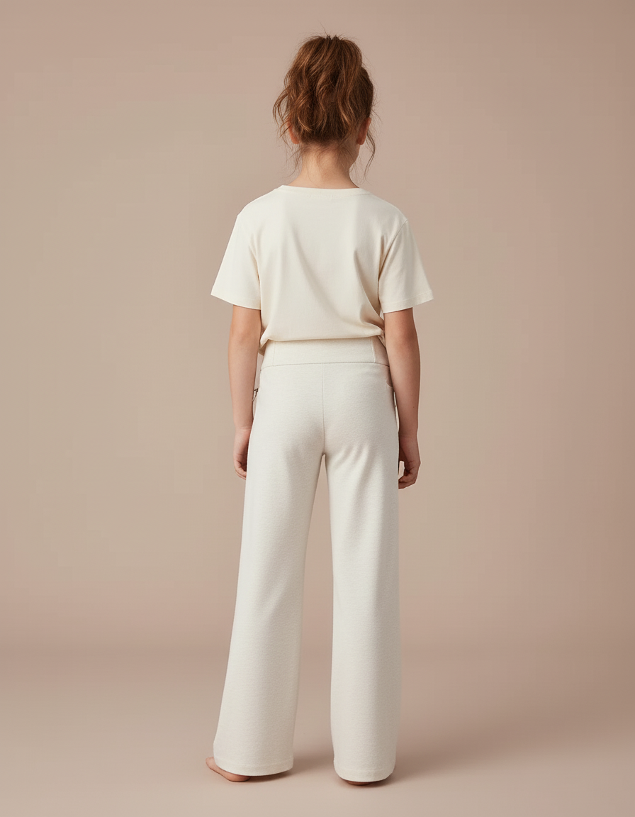 Pantalon Blanc Ample Décontracté Confortable Cordon Fille - Molleton - vue 2