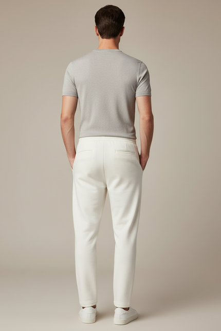 Pantalon Blanc Cordon Molletonné Confortable Décontracté Homme - vue 2