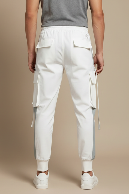 Pantalon Parachute Blanc Homme - Polyester - vue 2