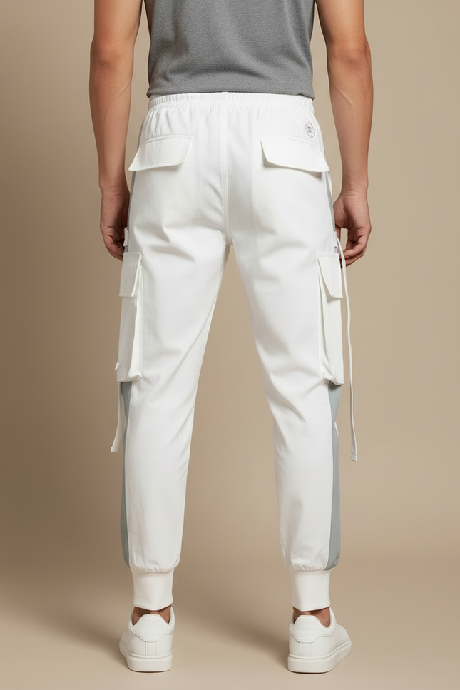 Pantalon Parachute Blanc Homme - Polyester - vue 2