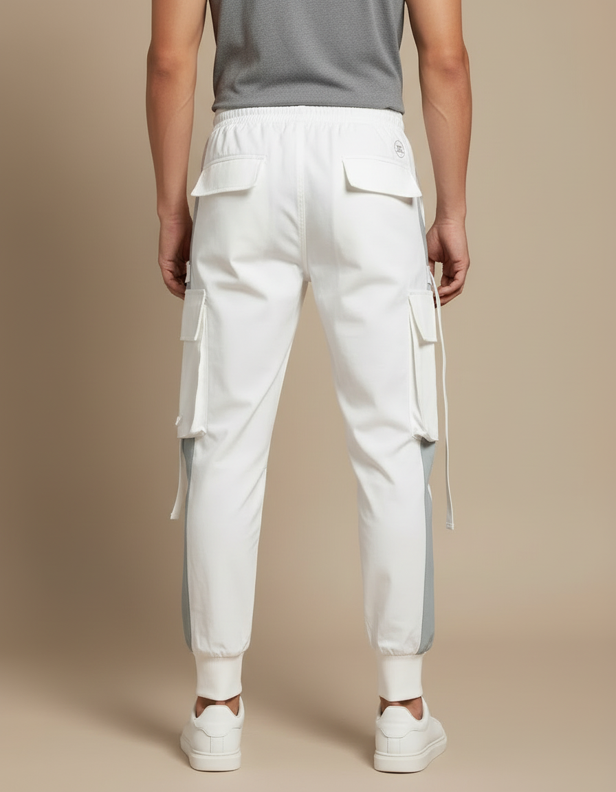 Pantalon Parachute Blanc Homme - Polyester - vue 2