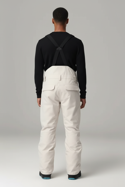 Pantalon Blanc Salopette Ski Imperméable Coupe-vent Homme - Beige Polyester - vue 2