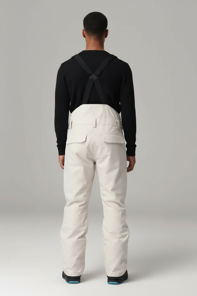 Pantalon Blanc Salopette Ski Imperméable Coupe-vent Homme - Beige Polyester - vue 2