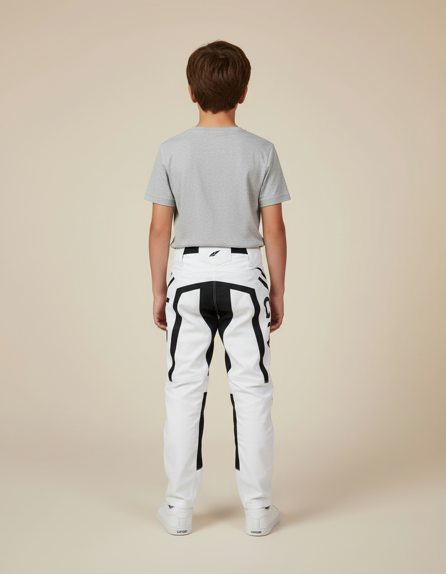 Pantalon Blanc Noir - Polyester - vue 2