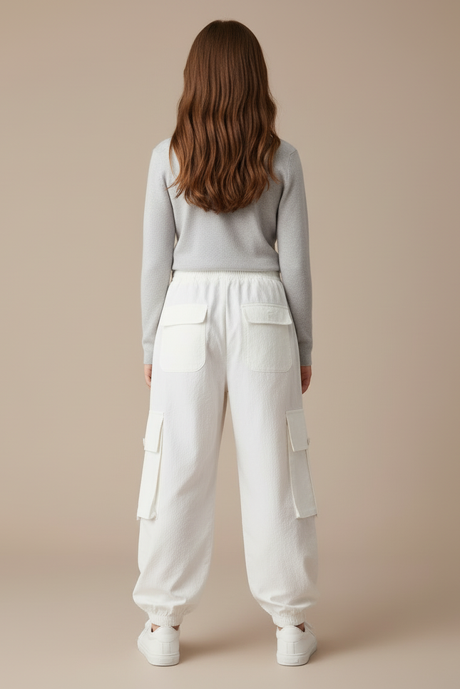 Pantalon Blanc Cargo Ample Enfant Sport Décontracté - Molleton - vue 2