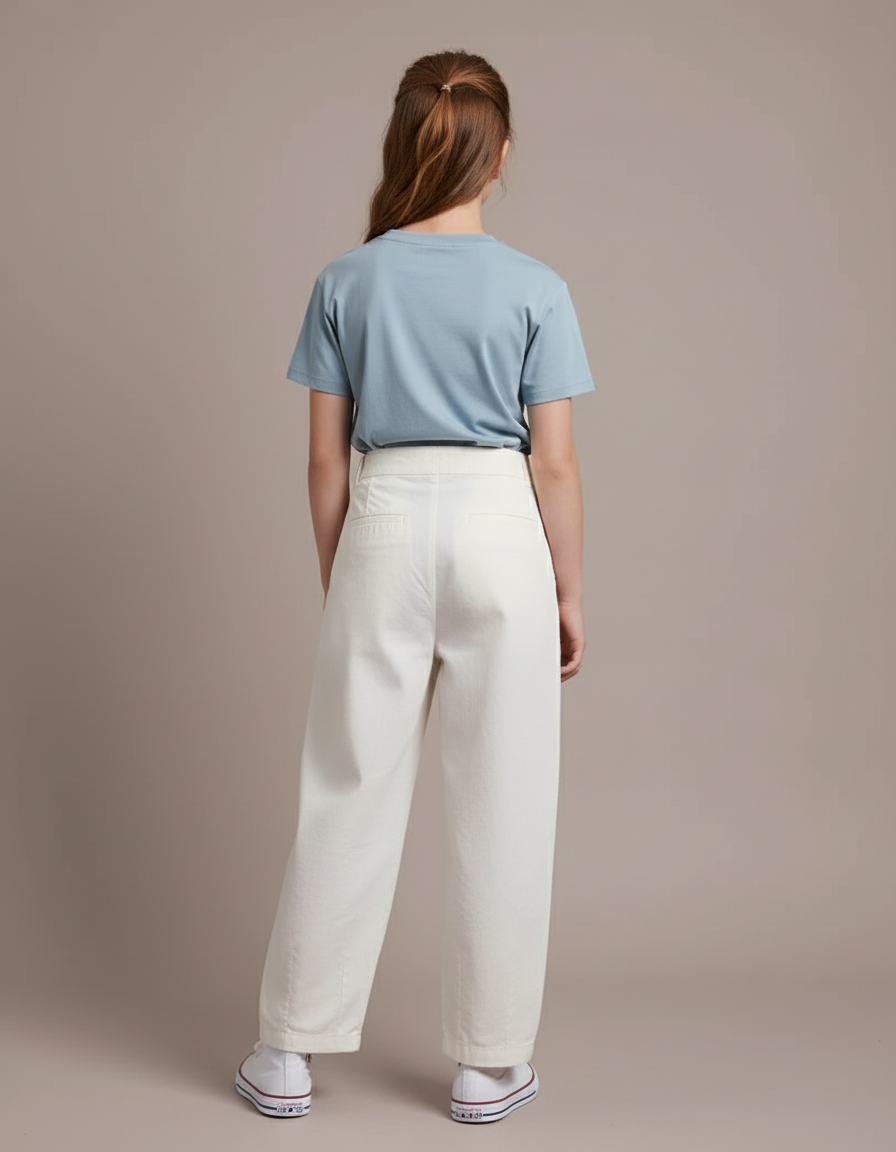 Pantalon Blanc Ample Décontracté Confortable Coton - Toile - vue 2