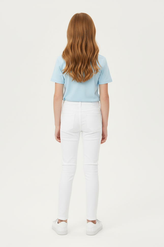 Pantalon Blanc Déchiré Skinny Stretch Coton Fille - Jean - vue 2