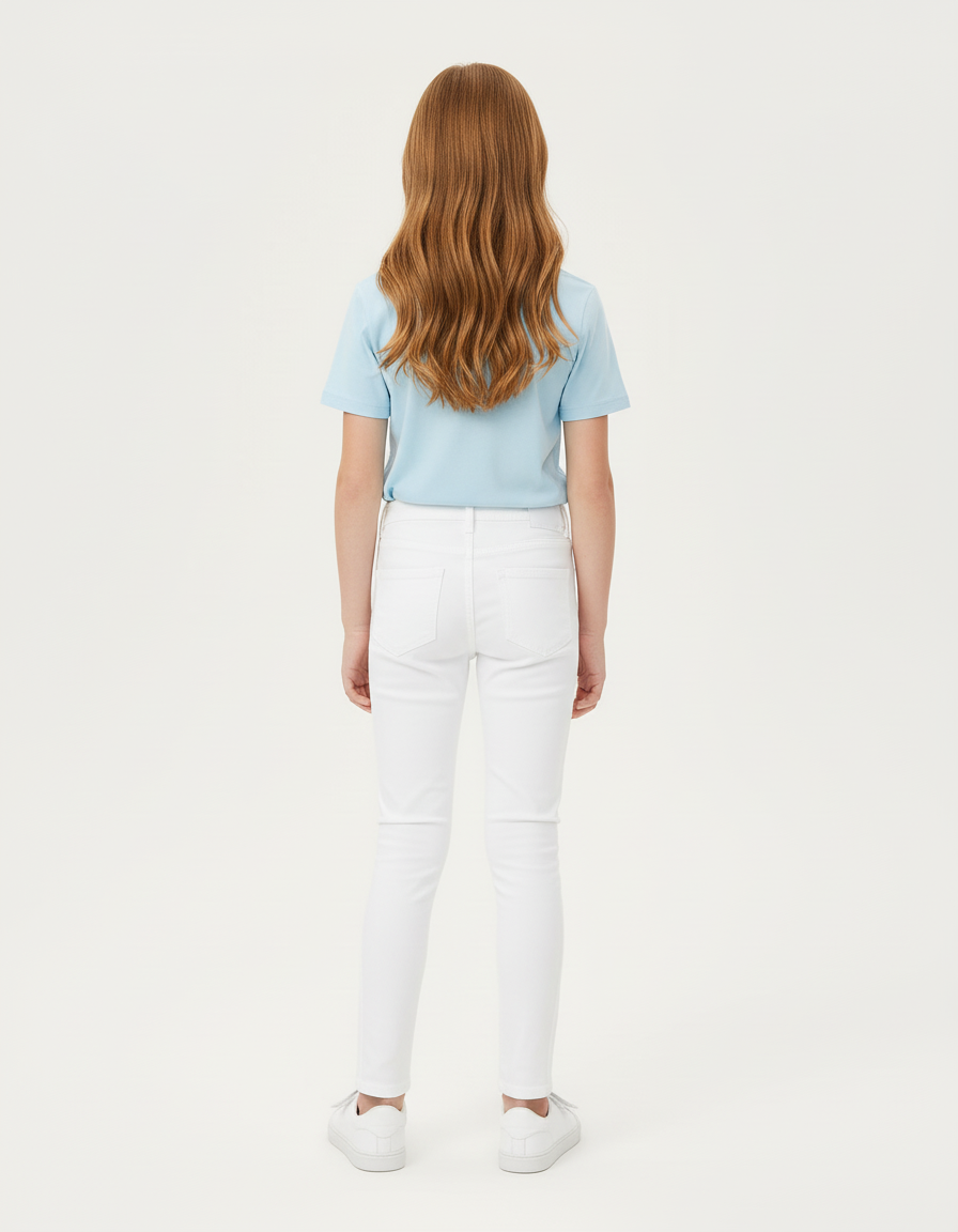 Pantalon Blanc Déchiré Skinny Stretch Coton Fille - Jean - vue 2