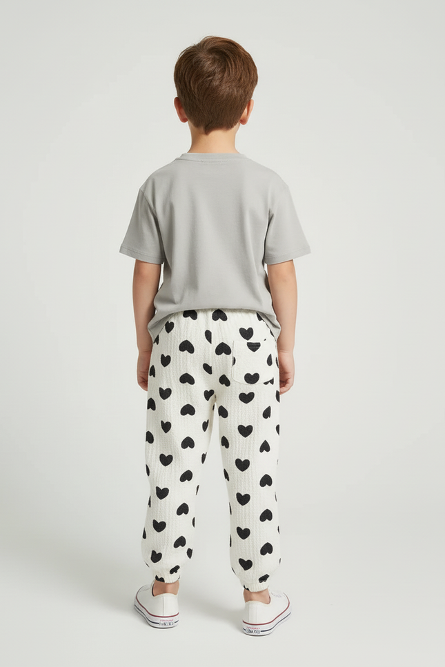 Pantalon Motif Noir Et Blanc - Maille - vue 2