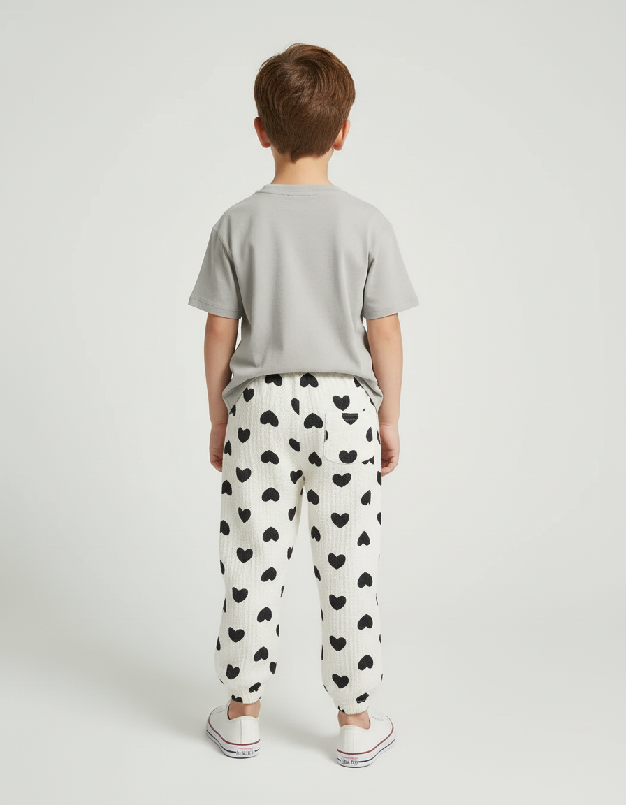 Pantalon Motif Noir Et Blanc - Maille - vue 2