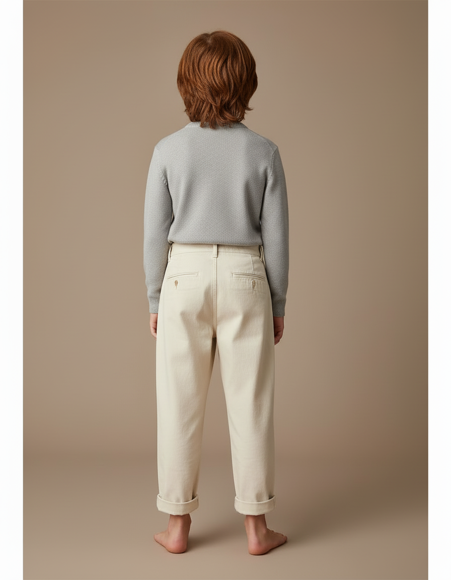 Pantalon Blanc Beige - Toile - vue 2