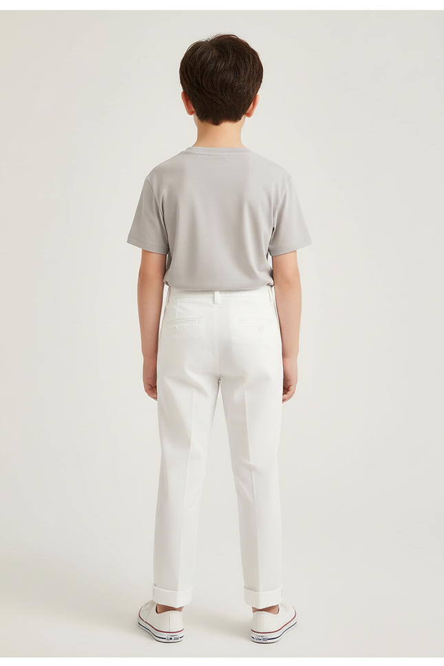Pantalon Fuselé Blanc - Gabardine - vue 2