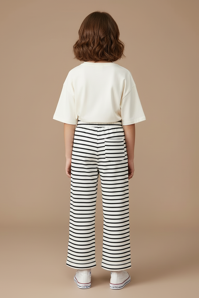 Pantalon Rayé Marine Et Blanc - Molleton - vue 2