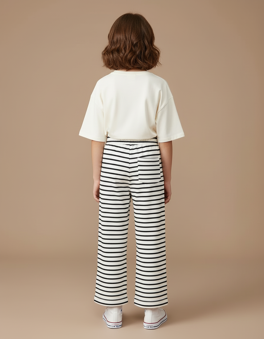 Pantalon Rayé Marine Et Blanc - Molleton - vue 2