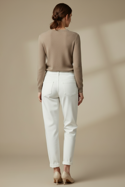 Pantalon Boyfriend Blanc Femme - Jean - vue 2