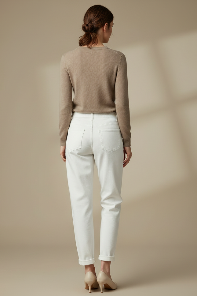 Pantalon Boyfriend Blanc Femme - Jean - vue 2