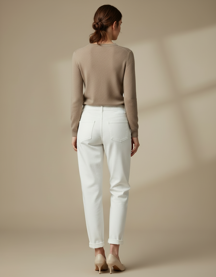 Pantalon Boyfriend Blanc Femme - Jean - vue 2