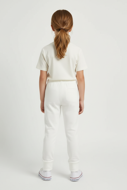 Pantalon Blanc Coton Molletonné Confortable Enfant - vue 2