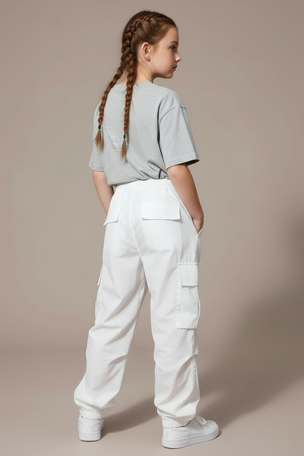 Pantalon Parachute Blanc - Polyester - vue 2
