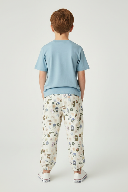 Pantalon Blanc Avec Fleurs - Lin - vue 2