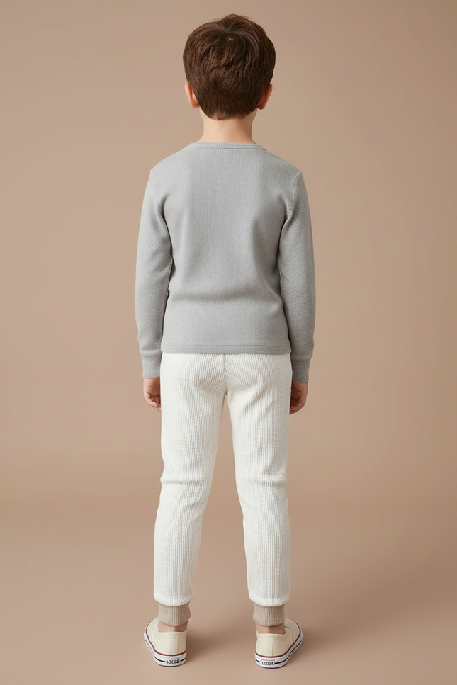 Pantalon Blanc Côtelé Ours Confortable Bébé Garçon Fille - Cordé - vue 2