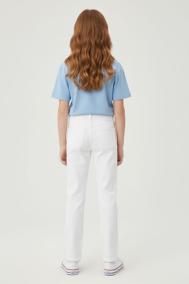 Pantalon Blanc Droit Slim Enfant Décontracté - Jean - vue 2