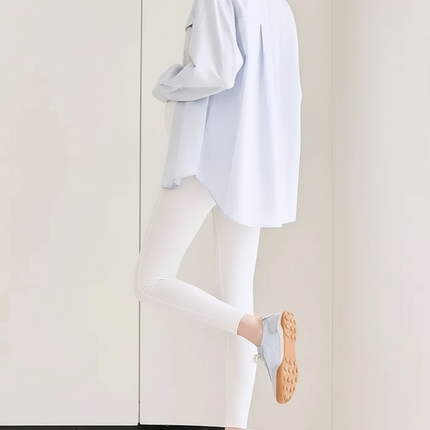 Pantalon Blanc Legging Maternité Confortable Taille Haute - Polyester