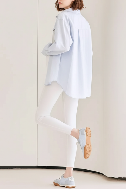 Pantalon Blanc Legging Maternité Confortable Taille Haute - Polyester